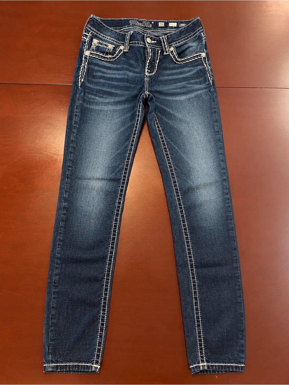 ME Makeover Essentials Dark Blue Skinny Jeans with Contrast Stitching